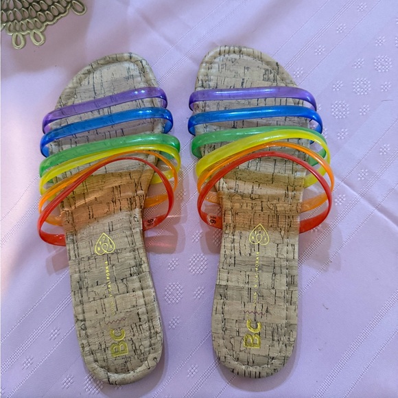 BC Footwear Rainbow Strappy Sandals - Picture 1 of 4